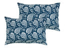 Cotton Blue Paislay Pillow Covers Pack Of 2 freeshipping - Airwill