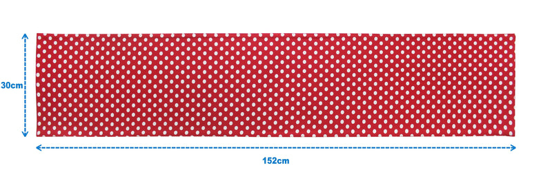 Cotton Red Polka Dot 152cm Length Table Runner Pack Of 1 freeshipping - Airwill