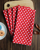 Cotton Red Polka Dot Kitchen Towels Pack Of 4 freeshipping - Airwill