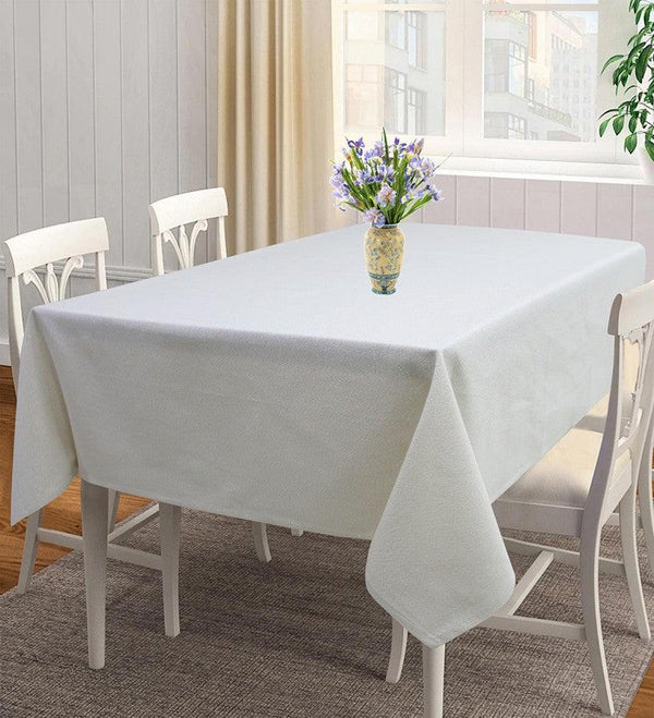 Cotton Solid White 4 Seater Table Cloths Pack Of 1 freeshipping - Airwill