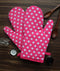 Cotton Pink Polka Dot Oven Gloves Pack Of 2 freeshipping - Airwill