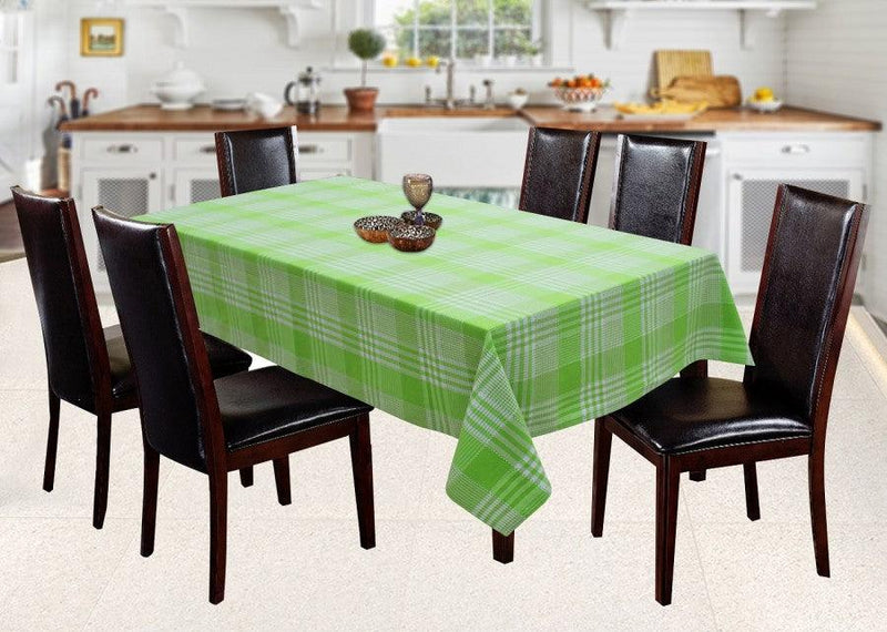 Cotton Track Dobby Green 6 Seater Table Cloths Pack Of 1 freeshipping - Airwill