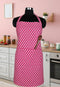 Cotton Polka Dot Pink Free Size Apron Pack Of 1 freeshipping - Airwill