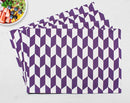 Cotton Classic Diamond Purple Table Placemats Pack Of 4 freeshipping - Airwill