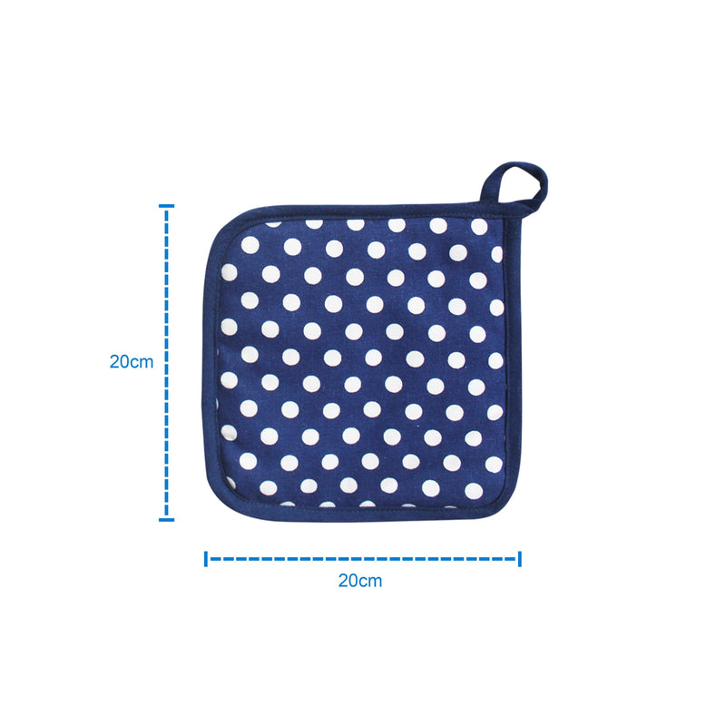 Cotton Blue Polka Dot Pot Holders Pack Of 3 freeshipping - Airwill
