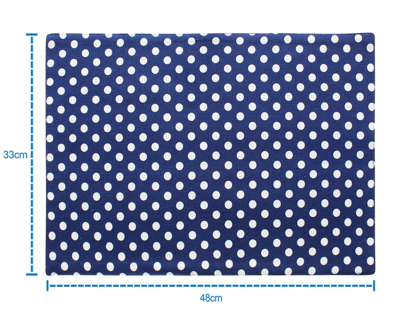 Cotton Blue Polka Dot Table Placemats Pack Of 4 freeshipping - Airwill