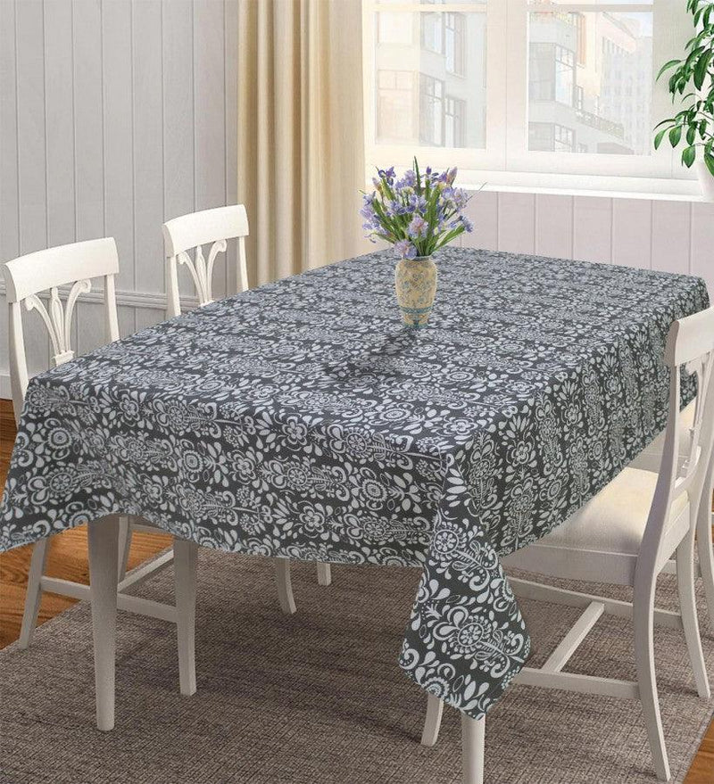 Cotton Grey Damask 4 Seater Table Cloths Pack Of 1 freeshipping - Airwill