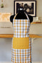 Cotton Lanfranki Yellow With Solid Pocket Check Free Size Apron Pack Of 1 freeshipping - Airwill