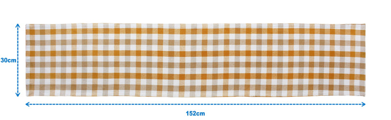 Cotton Lanfranki Yellow Check 152cm Length Table Runner Pack Of 1 freeshipping - Airwill