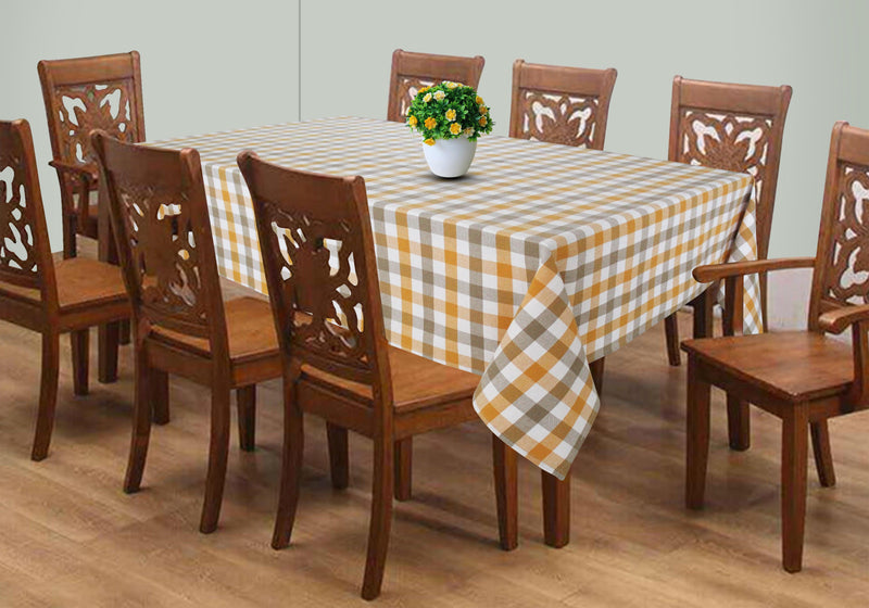 Cotton Lanfranki Yellow Check 8 Seater Table Cloths Pack Of 1 freeshipping - Airwill