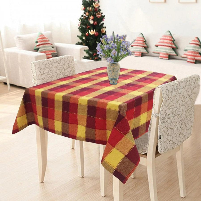 Cotton Dobby Red 2 Seater Table Cloths Pack Of 1 freeshipping - Airwill