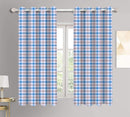 Cotton Lanfranki Blue Check 5ft Window Curtains Pack Of 2 freeshipping - Airwill
