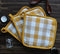 Cotton Lanfranki Yellow Check Pot Holders Pack Of 3 freeshipping - Airwill