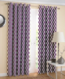 Cotton Classic Diamond Purple 7ft Door Curtains Pack Of 2 freeshipping - Airwill