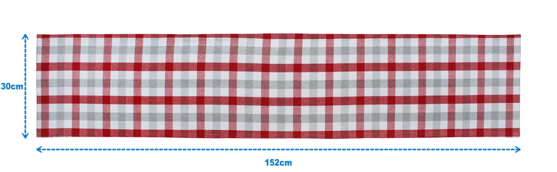 Cotton Lanfranki Red Check 152cm Length Table Runner Pack Of 1 freeshipping - Airwill