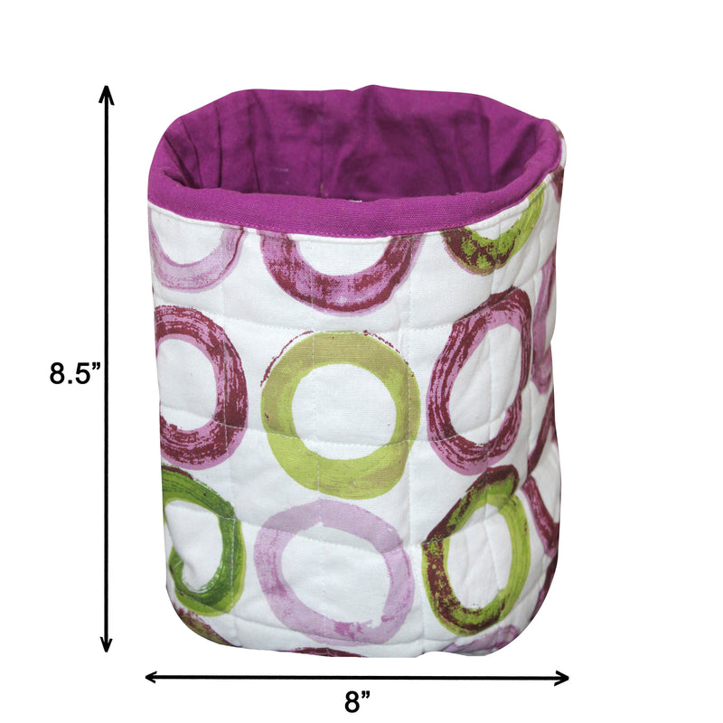 Cotton Green and violet Circle Fruit Basket Pack Of 1 freeshipping - Airwill