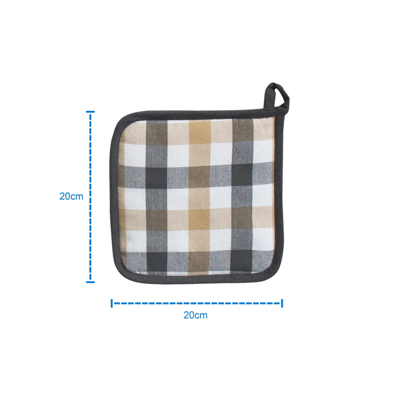 Cotton Lanfranki Grey Check Pot Holders Pack Of 3 freeshipping - Airwill