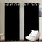 Cotton Solid Black 9ft Long Door Curtains Pack Of 2 freeshipping - Airwill