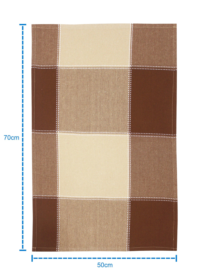 Cotton 4 Way Dobby Brown Kitchen Towels Pack Of 4