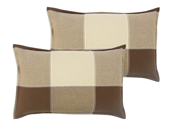 Cotton 4 Way Brown Pillow Covers Pack Of 2