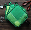 Cotton 4 Way Dobby Green Pot Holders Pack Of 3 freeshipping - Airwill