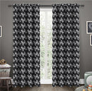 Cotton Zig-Zag Black Long 9ft Door Curtains Pack Of 2 freeshipping - Airwill