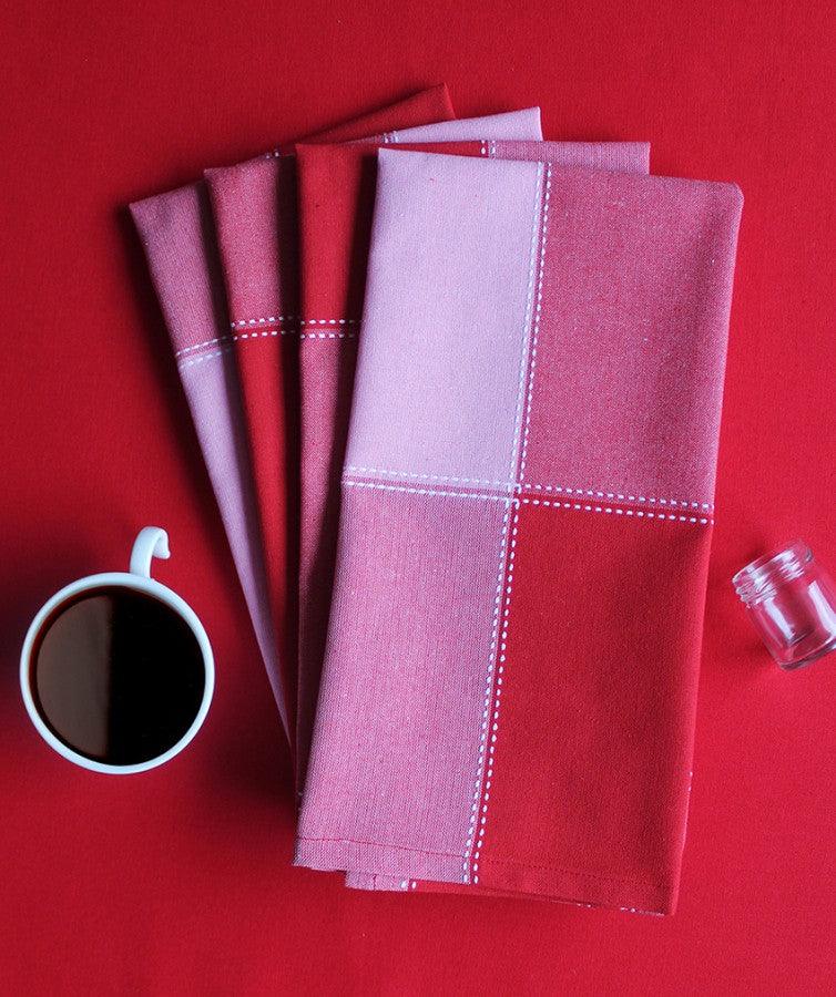 Cotton 4 Way Dobby Red Kitchen Towels Pack Of 4 freeshipping - Airwill