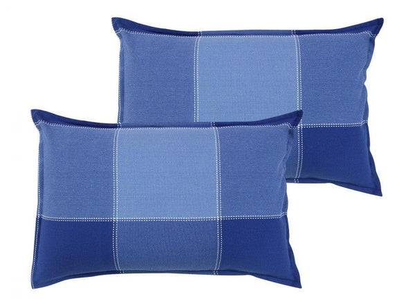 Cotton 4 Way Dobby Blue Pillow Covers Pack Of 2