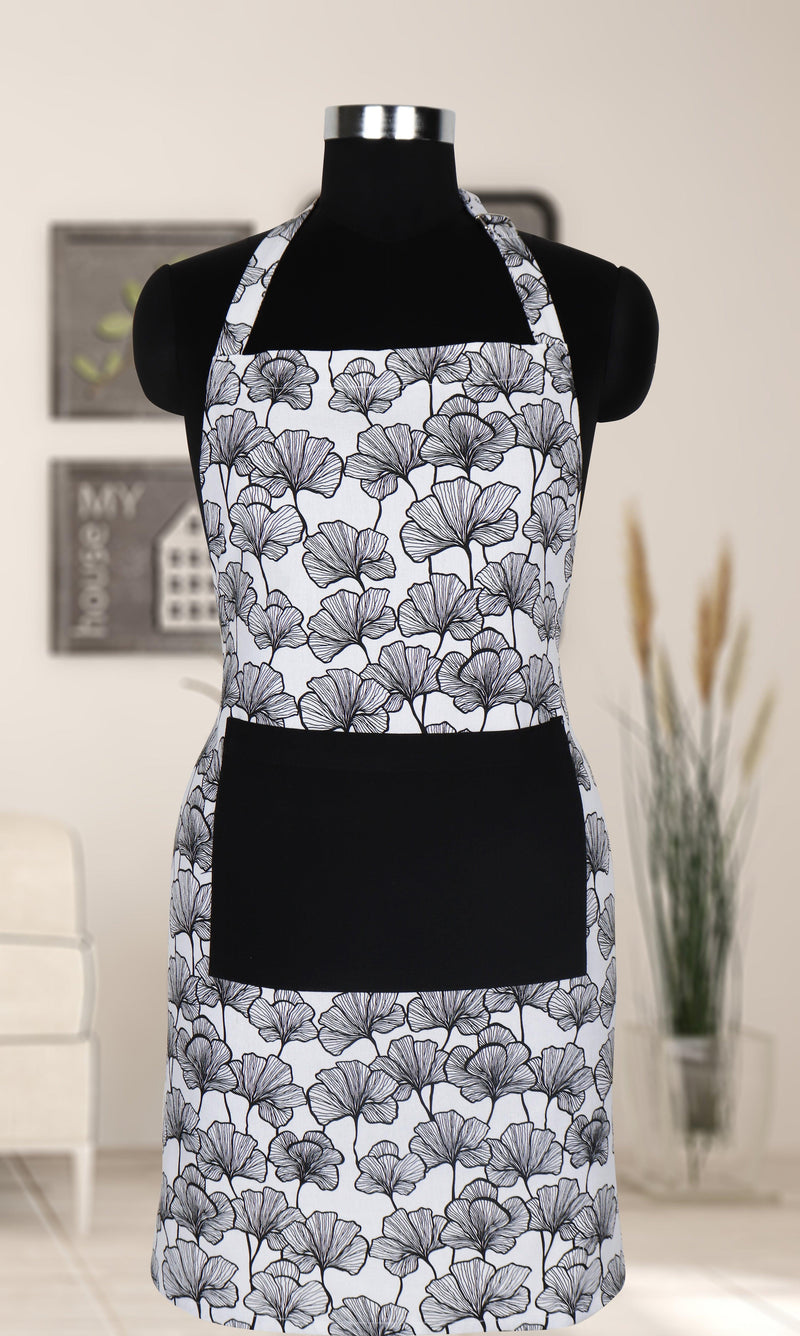 Cotton Single Leaf Black With Solid Pocket Free Size Apron Pack Of 1 freeshipping - Airwill