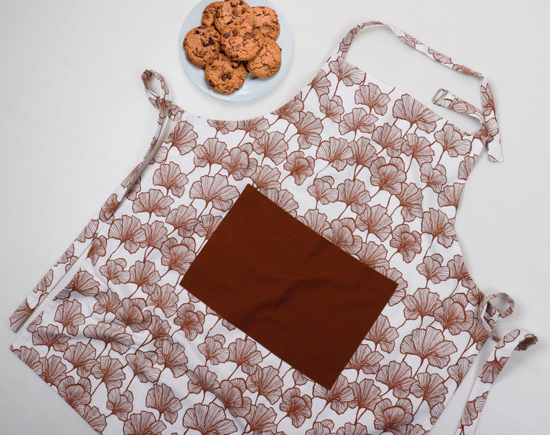 Cotton Single Leaf Brown With Solid Pocket Free Size Apron Pack of 1 freeshipping - Airwill