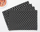 Cotton Black Polka Dot Table Placemats Pack Of 4 freeshipping - Airwill