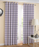 Cotton Lanfranki Grey Check 7ft Door Curtains Pack Of 2 freeshipping - Airwill