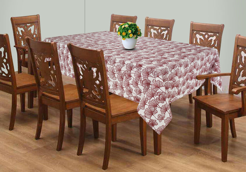 Cotton Single Leaf Maroon 8 Seater Table Cloths Pack Of 1 freeshipping - Airwill