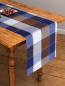 Cotton Dobby Blue 152cm Length Table Runner Pack Of 1 freeshipping - Airwill