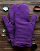 Cotton Solid Violet Oven Gloves Pack Of 2 freeshipping - Airwill