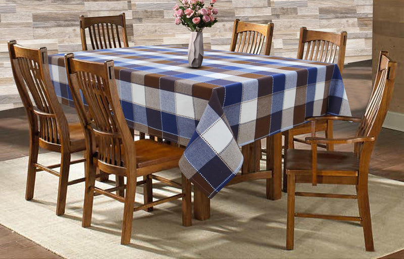 Cotton Dobby Blue 6 Seater Table Cloths Pack Of 1 freeshipping - Airwill