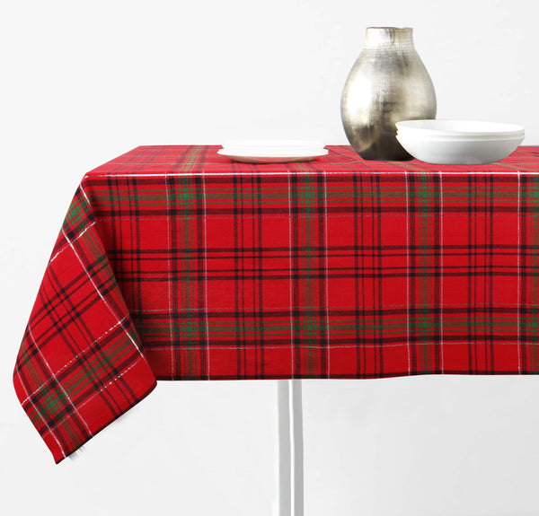 Cotton Xmas Big Red & Green Check  4 Seater Table Cloths Pack of 1 freeshipping - Airwill