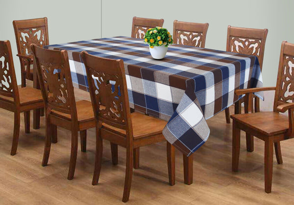 Cotton Dobby Blue 8 Seater Table Cloths Pack Of 1 freeshipping - Airwill