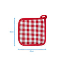 Cotton Gingham Check Red Pot Holders Pack Of 3 freeshipping - Airwill