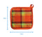 Cotton Iran Check Orange Pot Holders Pack Of 3 freeshipping - Airwill