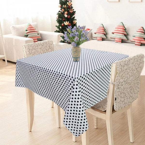 Cotton White Polka Dot 2 Seater Table Cloths Pack Of 1 freeshipping - Airwill