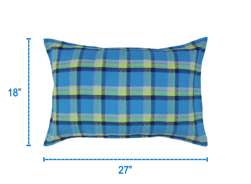 Cotton Iran Check Blue Pillow Covers Pack Of 2 freeshipping - Airwill