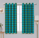 Cotton Iran Check Blue 5ft Window Curtains Pack Of 2 freeshipping - Airwill