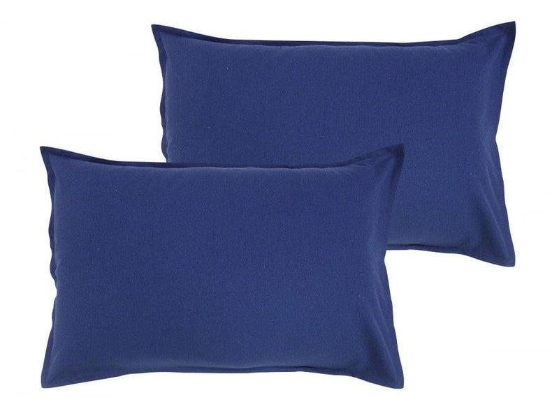 Cotton Solid Blue Pillow Covers Pack Of 2 freeshipping - Airwill
