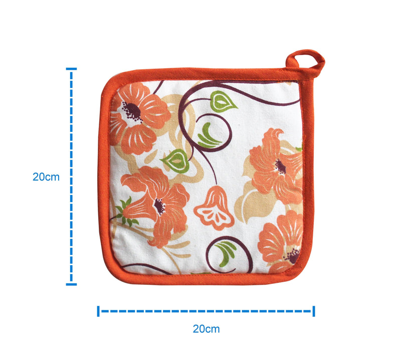 Cotton Orange Flower Pot Holders Pack Of 3 freeshipping - Airwill