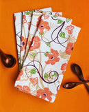 Cotton Orange Flower Kitchen Towels Pack Of 4 freeshipping - Airwill