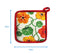 Cotton Green and Orange Flower With Red Piping Pot Holders Pack Of 3 freeshipping - Airwill
