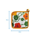 Cotton Green and Orange Flower With Yellow Piping Pot Holders Pack Of 3 freeshipping - Airwill