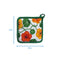 Cotton Green and Orange Flower With Green Piping Pot Holders Pack Of 3 freeshipping - Airwill