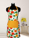 Cotton Green and Orange Flower With Yellow Solid Pocket Free Size Apron Pack Of 1 freeshipping - Airwill
